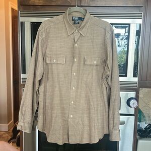 POLO by RALPH LAUREN men “benford” classic fit, brown houndstooth print, size LG
